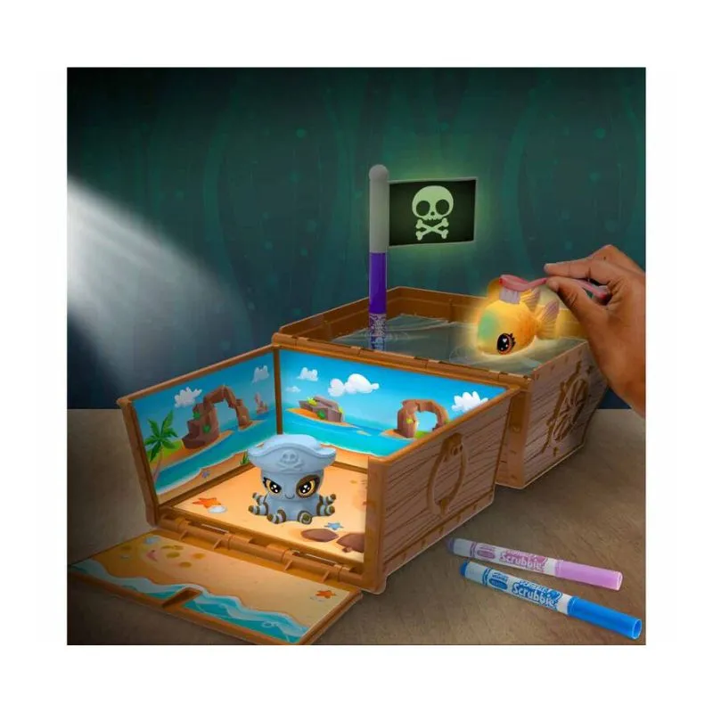 Crayola Scribble Scrubbie Pets Glow Ocean Treasure Chest Playset