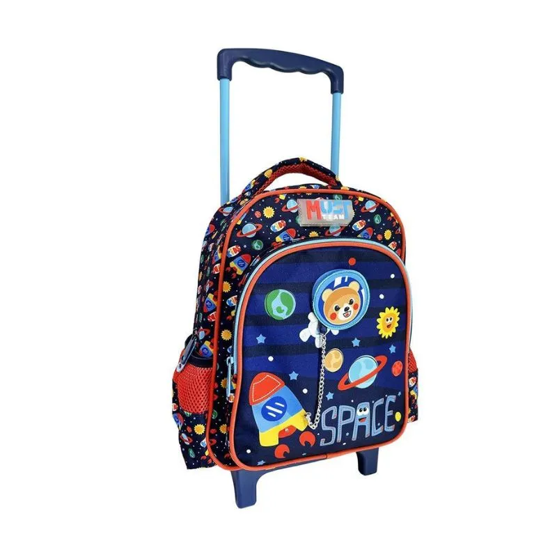 Must Team Space Bear Toddler Trolley School Bag with 2 compartments
