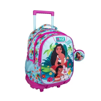 Must Team Disney Moana 2 Ocean Sisters Primary School Trolley School Bag with 3 cases