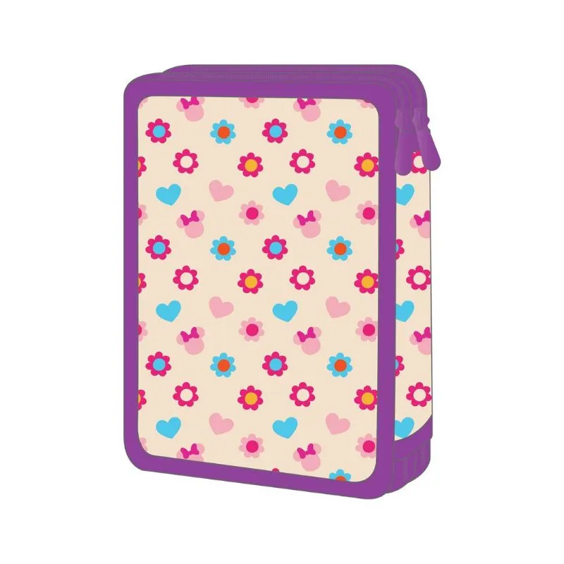 Must Team Disney Minnie Mouse Love Double Full School Pencil Case