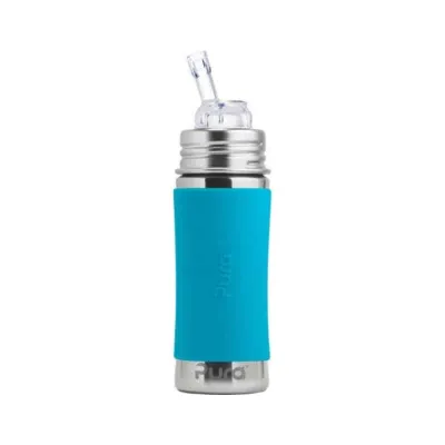 Pura kiki stainless-steel strow cup with silicone sleeve