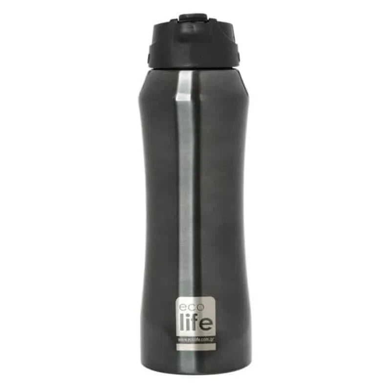 Eco Life Black Thermos 550ml  With inner straw