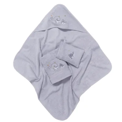 Das Home  Baby Bath Set Gray 3pcs