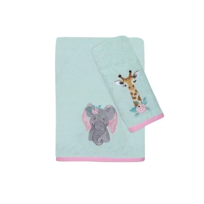 DAS BABY SET OF TOWELS EMBROIDERY 2 PIECES FUN