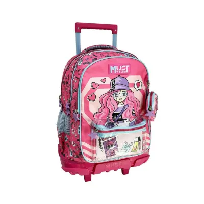Must Team Off Line Elementary School Trolley School Bag with 3 compartments