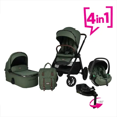 Bebe Stars Modular System Mythos 4in1 Forest Green ISOFIX 180°