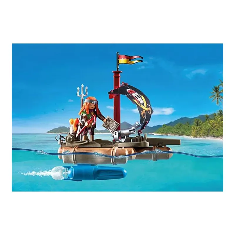 Playmobil Pirates Treasure recovery on a pirate raft