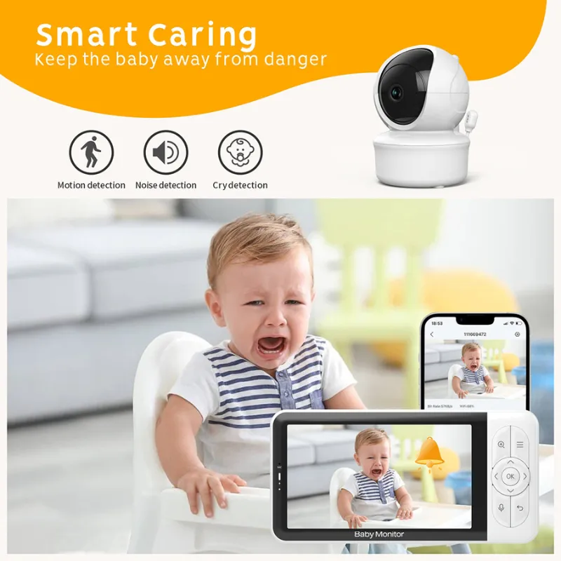 Bebe Star Baby monitor with rotating camera & W-Fi Bebe Stars 5″