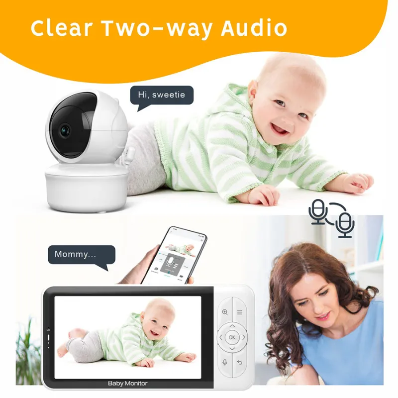 Bebe Star Baby monitor with rotating camera & W-Fi Bebe Stars 5″
