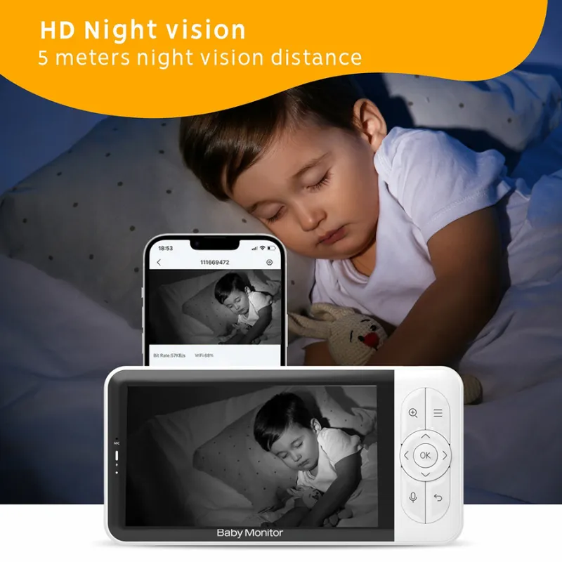 Bebe Star Baby monitor with rotating camera & W-Fi Bebe Stars 5″