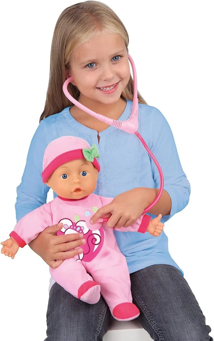 Bayer Design Dolls Doctor Set Doll With 24 Baby Sounds 33cm