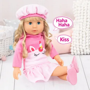 Bayer Charlene Dolls Unicorn With Laugh & Kiss Sound, Baby Doll Playset