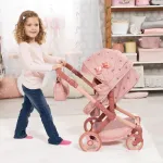 Bayer Design Dolls Pram Xeo with Fabric Ribbon - Pink