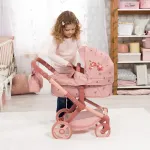 Bayer Design Dolls Pram Xeo with Fabric Ribbon - Pink