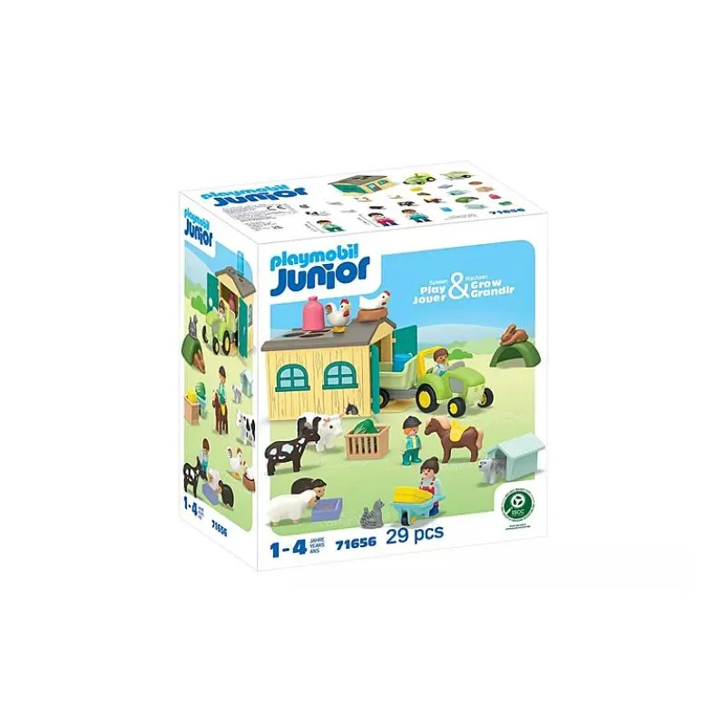Playmobil Junior Farm Adventure with Tractor, Trailer, and Animal Friends
