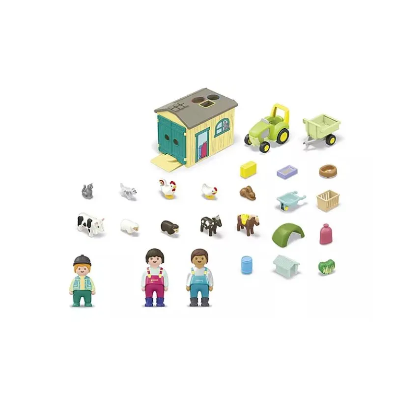 Playmobil Junior Farm Adventure with Tractor, Trailer, and Animal Friends
