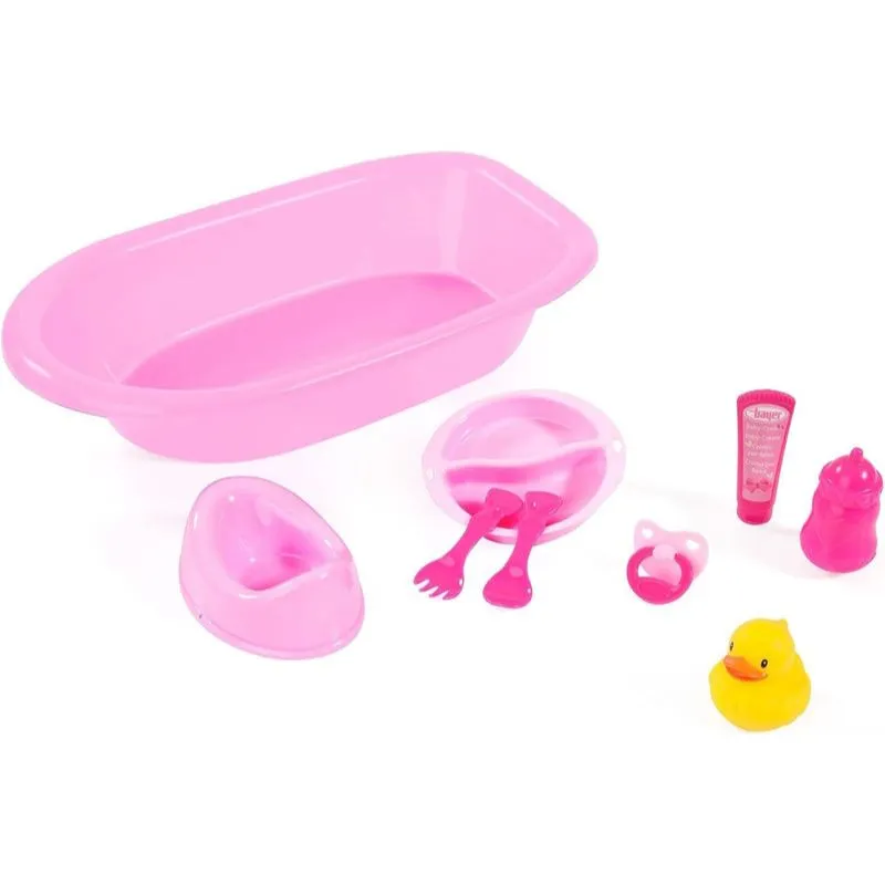 Bayer Design Dolls Bathtub Set With 8 Accessories