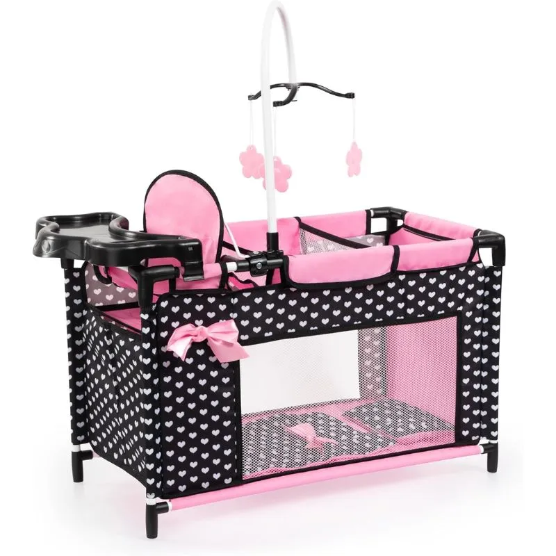 Bayer Design Dolls Multi bed , Pink Hearts