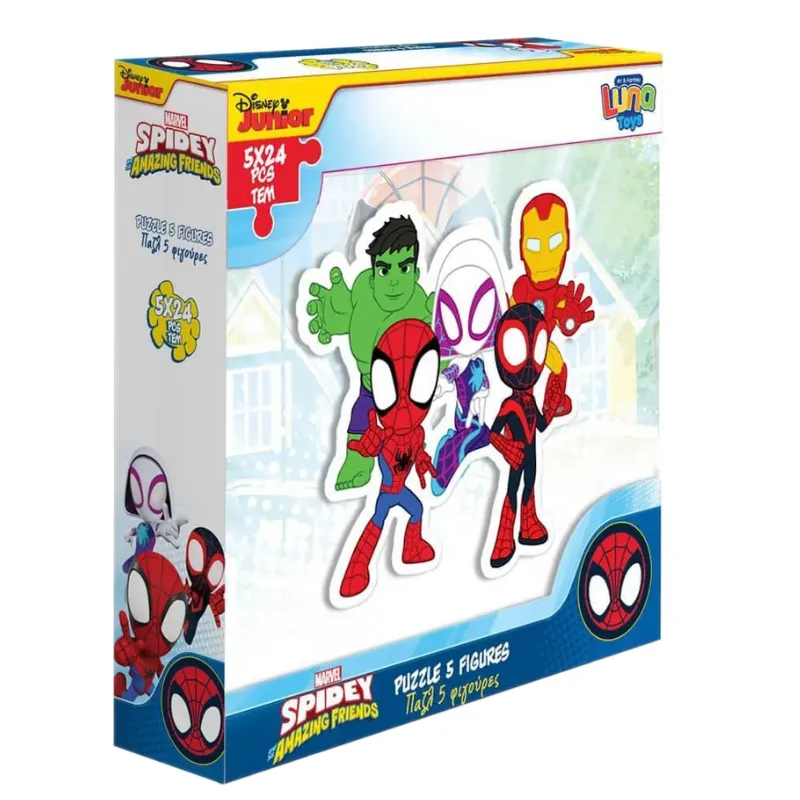Luna Toys Puzzle 5 Figures Marvel Spidey And His Amazing Friends