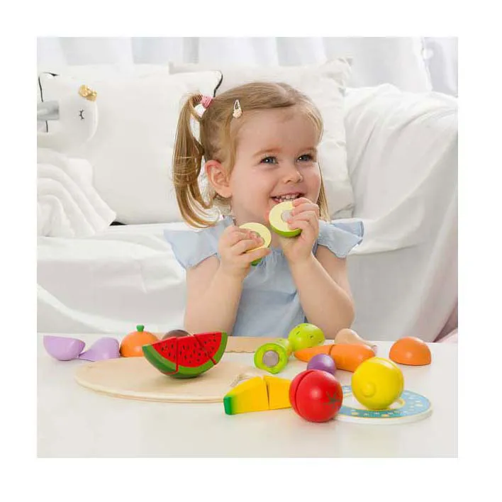 Classic World Toys Wooden Cutting Fruit with Cutting Board