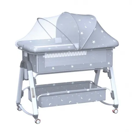 Lazarid 5-in-1 Folding Crib Gray
