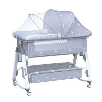 Lazarid 5-in-1 Folding Crib Gray