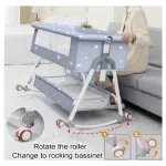 Lazarid 5-in-1 Folding Crib Gray