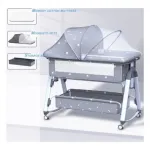 Lazarid 5-in-1 Folding Crib Gray
