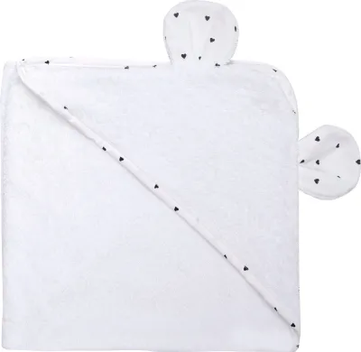 FreeOn Hooded towel with ears, white