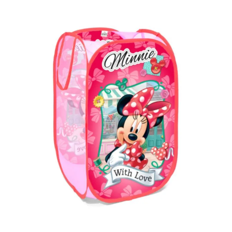 Disney Minnie Girls Bedroom Pop Up Folding Car Organizer Toy Storage Basket