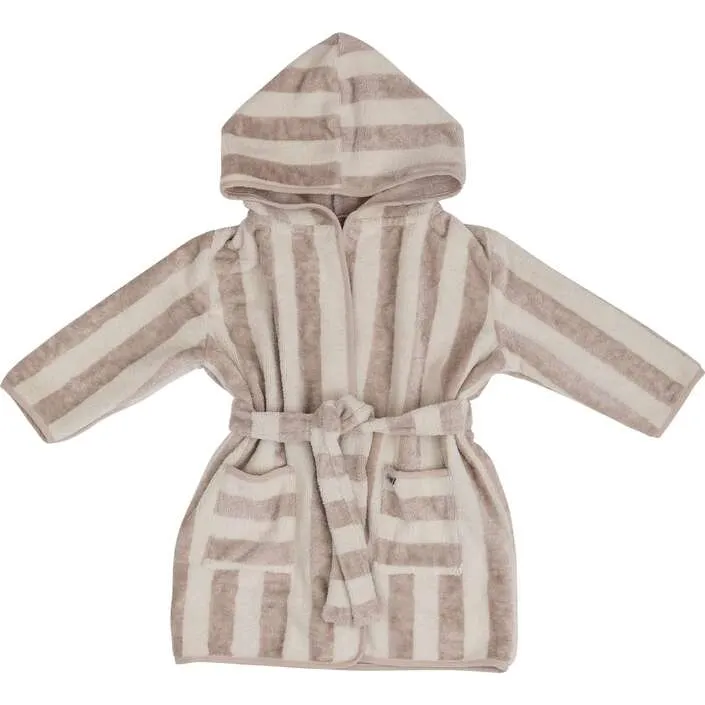 Bubaba by FreeON Bathrobe Beige Stripes