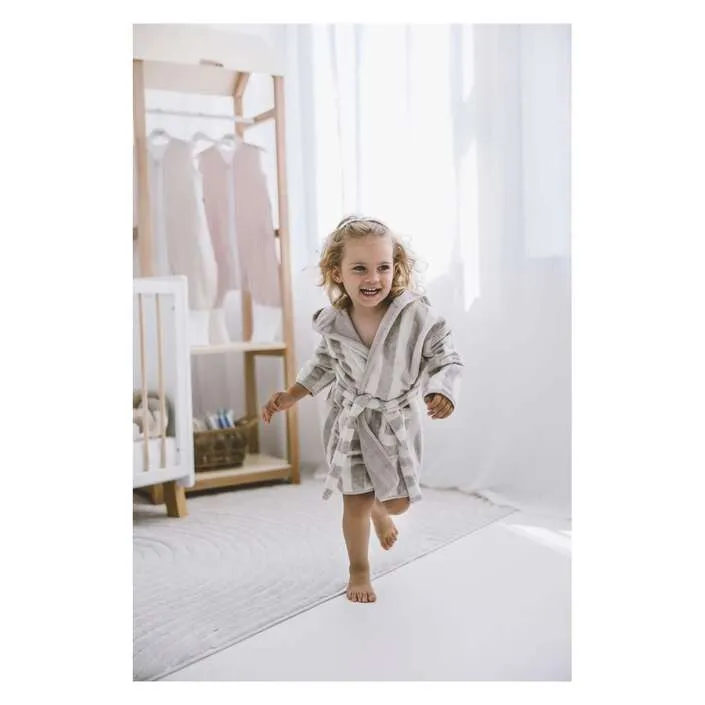 Bubaba by FreeON Bathrobe Beige Stripes