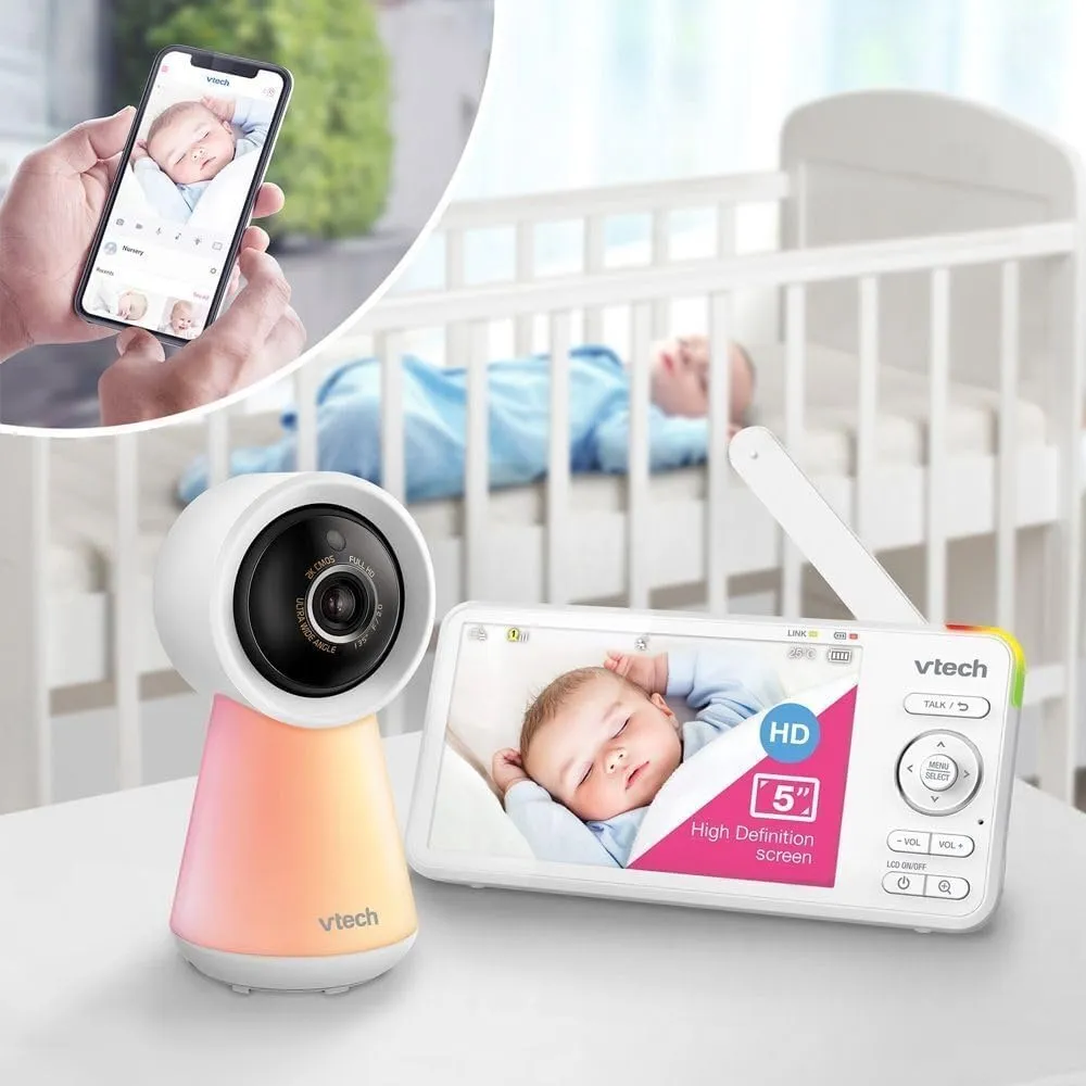 VTech 5-Inch Smart WiFi 1080p Baby Monitor with Remote Access