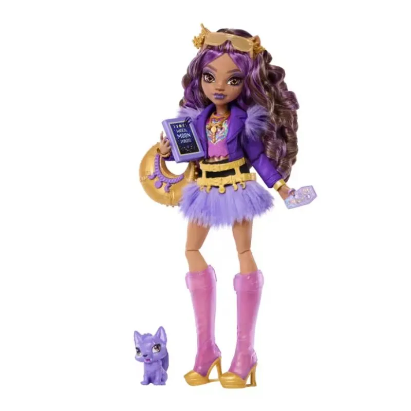 Monster High Clawdeen Wolf Fashion Doll in Furry Skirt With Pet Crescent And 7 Accessories