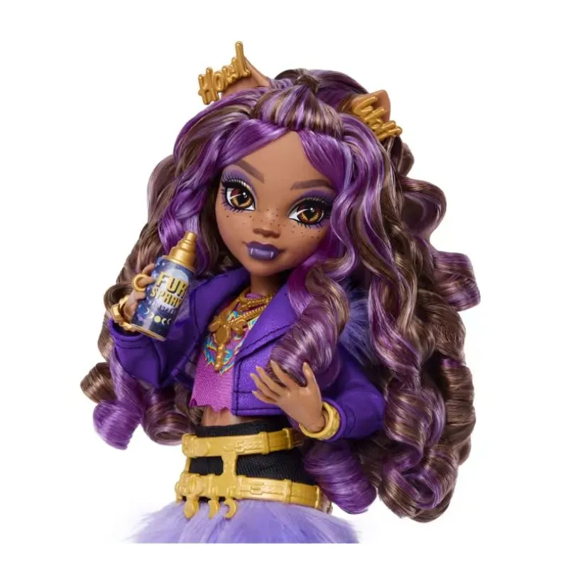 Monster High Clawdeen Wolf Fashion Doll in Furry Skirt With Pet Crescent And 7 Accessories