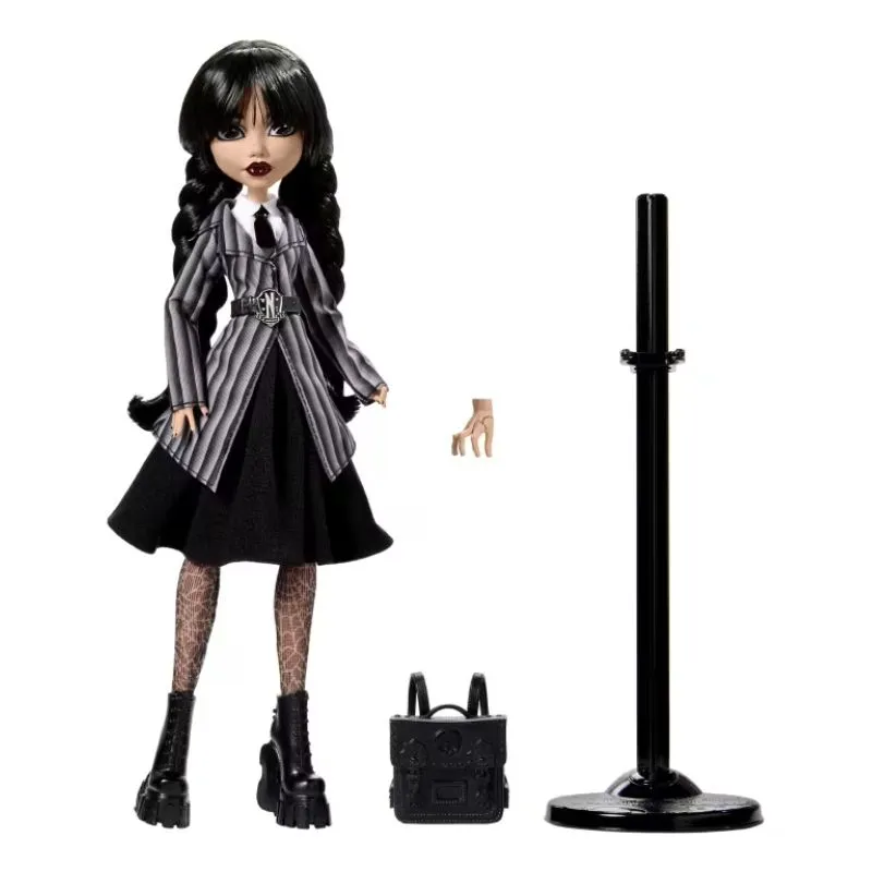 Monster High Wednesday Collectible Doll, Wednesday Addams in Nevermore Academy Uniform With Thing