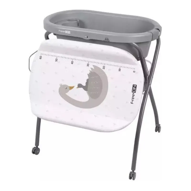 FreeOn Baby Bathtub with Changing Table Base Gray