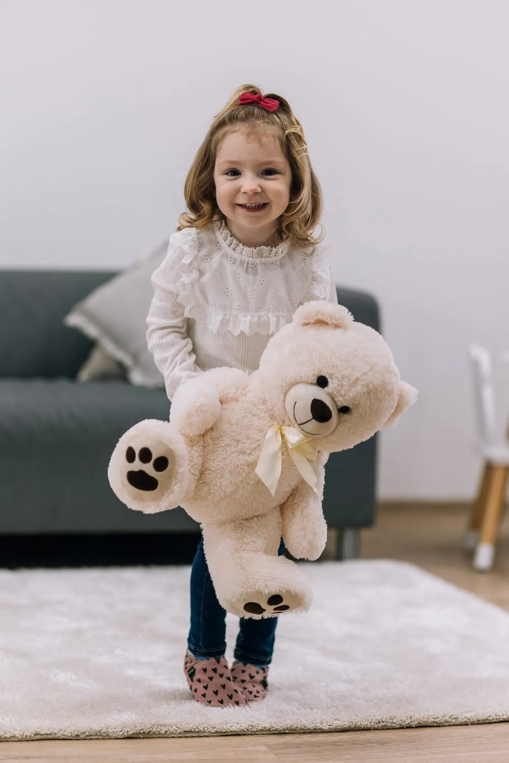 Free2Play Teddy Bear Cuddly 38 cm, white