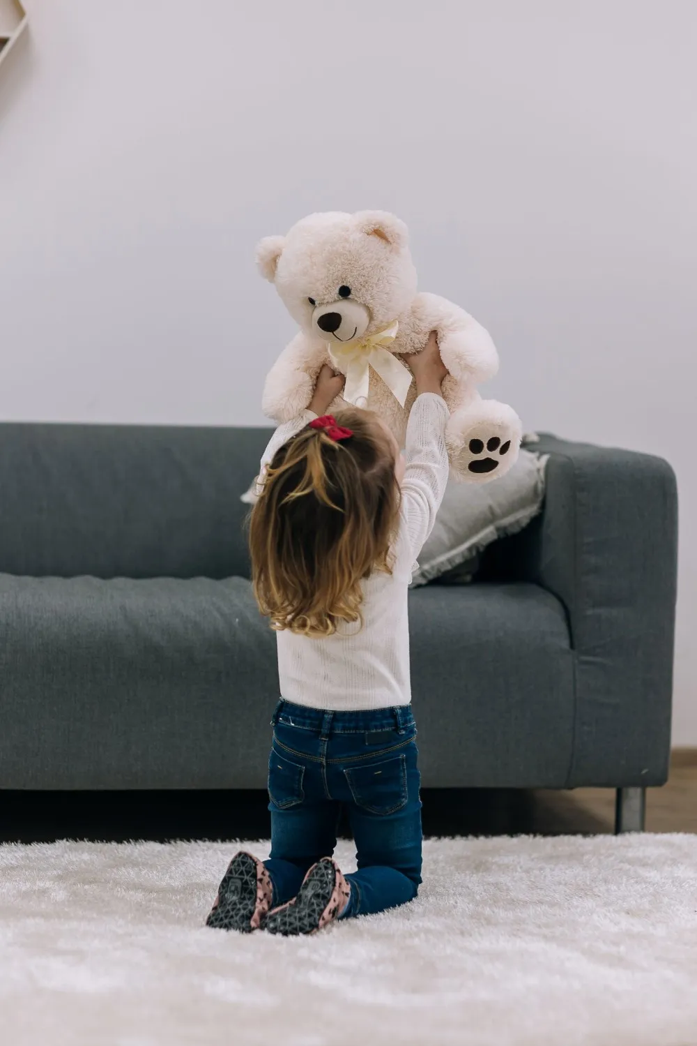Free2Play Teddy Bear Cuddly 38 cm, white