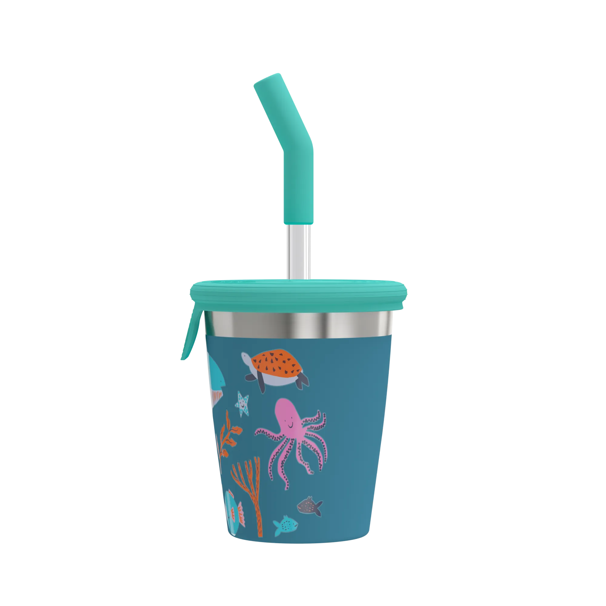 Kids Straw Cup 0.35 L Blue World