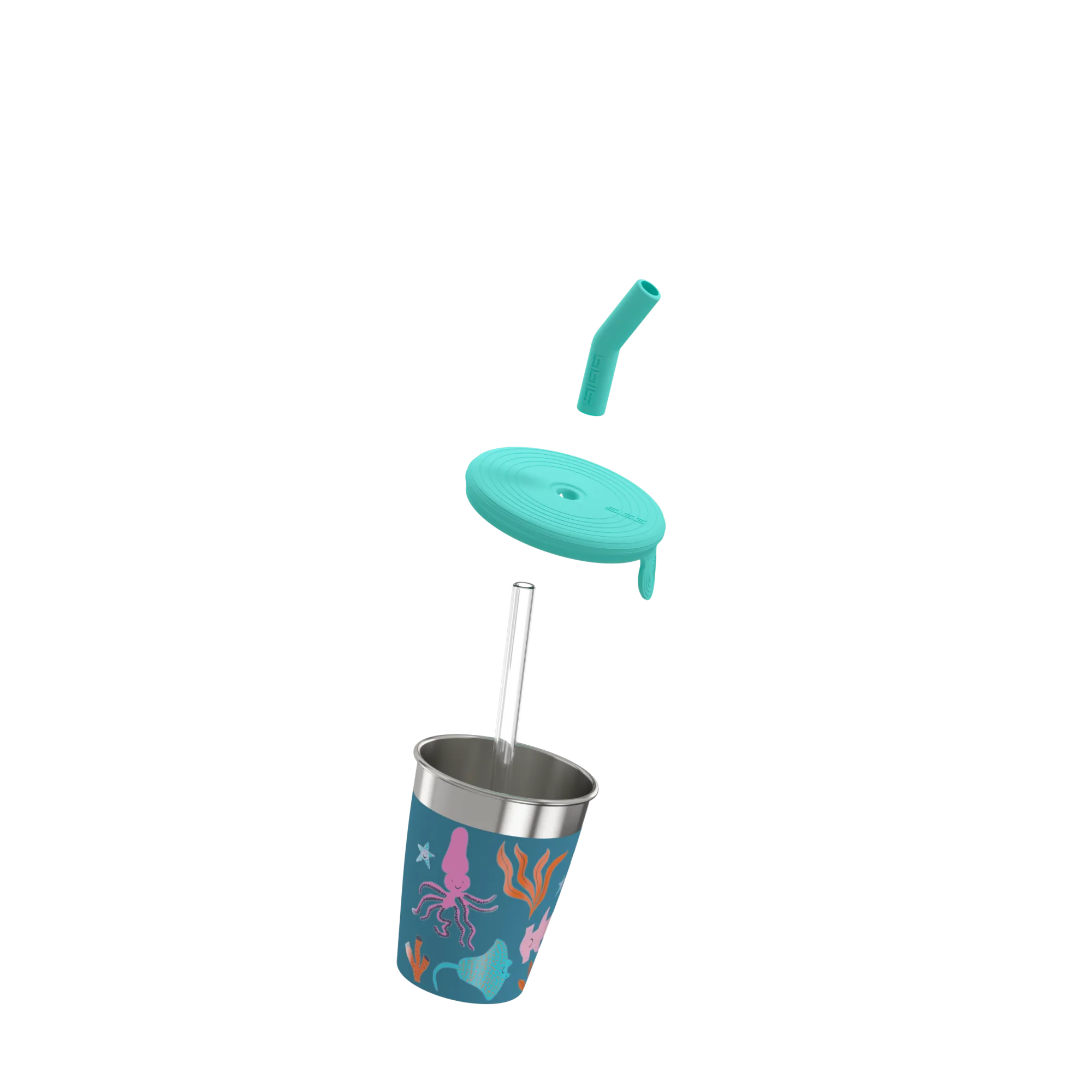 Kids Straw Cup 0.35 L Blue World