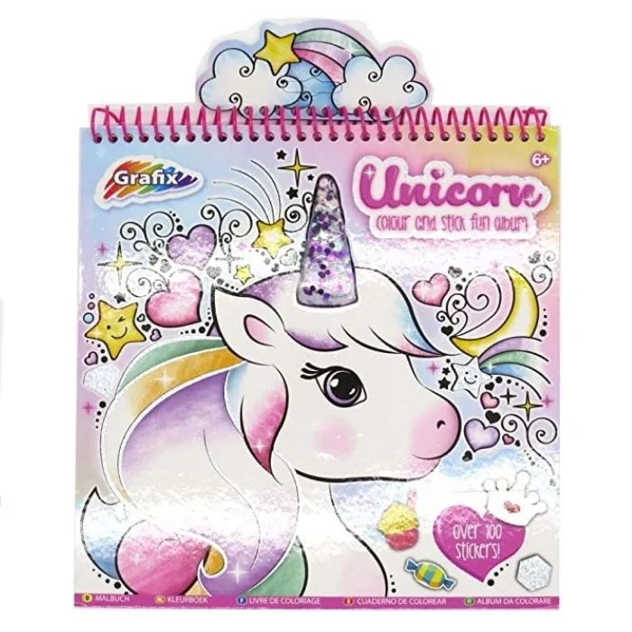 Grafix Unicorn Colour and Stick Fun Album