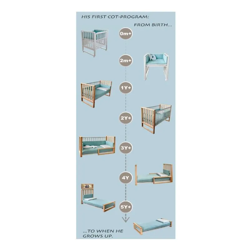 Italbaby Infinito Cot Natural Sage