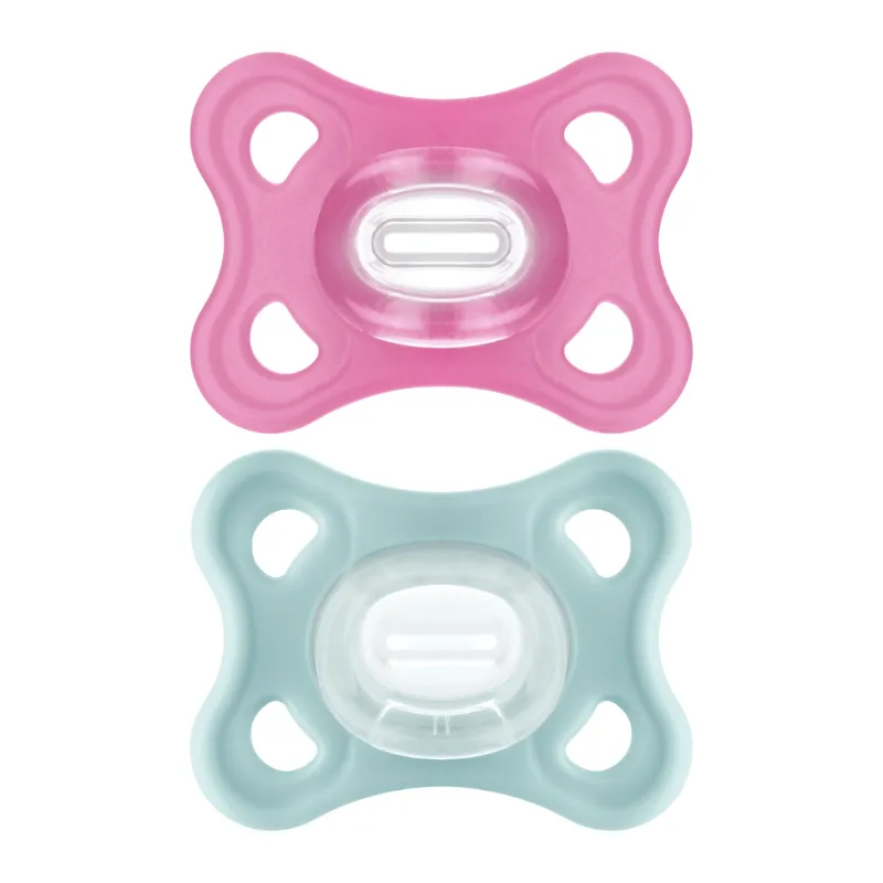 MAM Comfort – One Piece Silicone Soother (3-12) Cherry Blossom/Greygreen