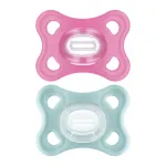 MAM Comfort – One Piece Silicone Soother (3-12) Cherry Blossom/Greygreen