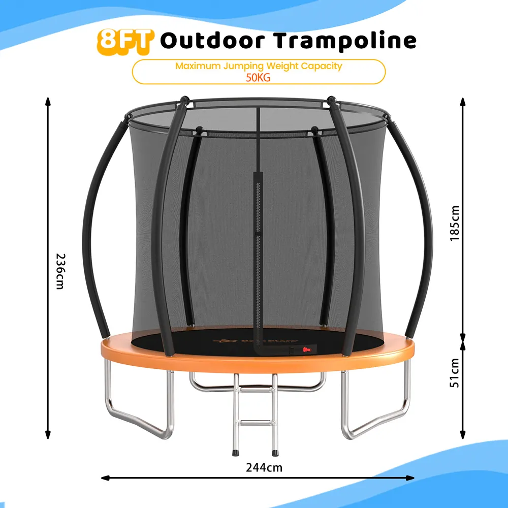 Bebe Stars Trampoline with Net 8FT (245cm)