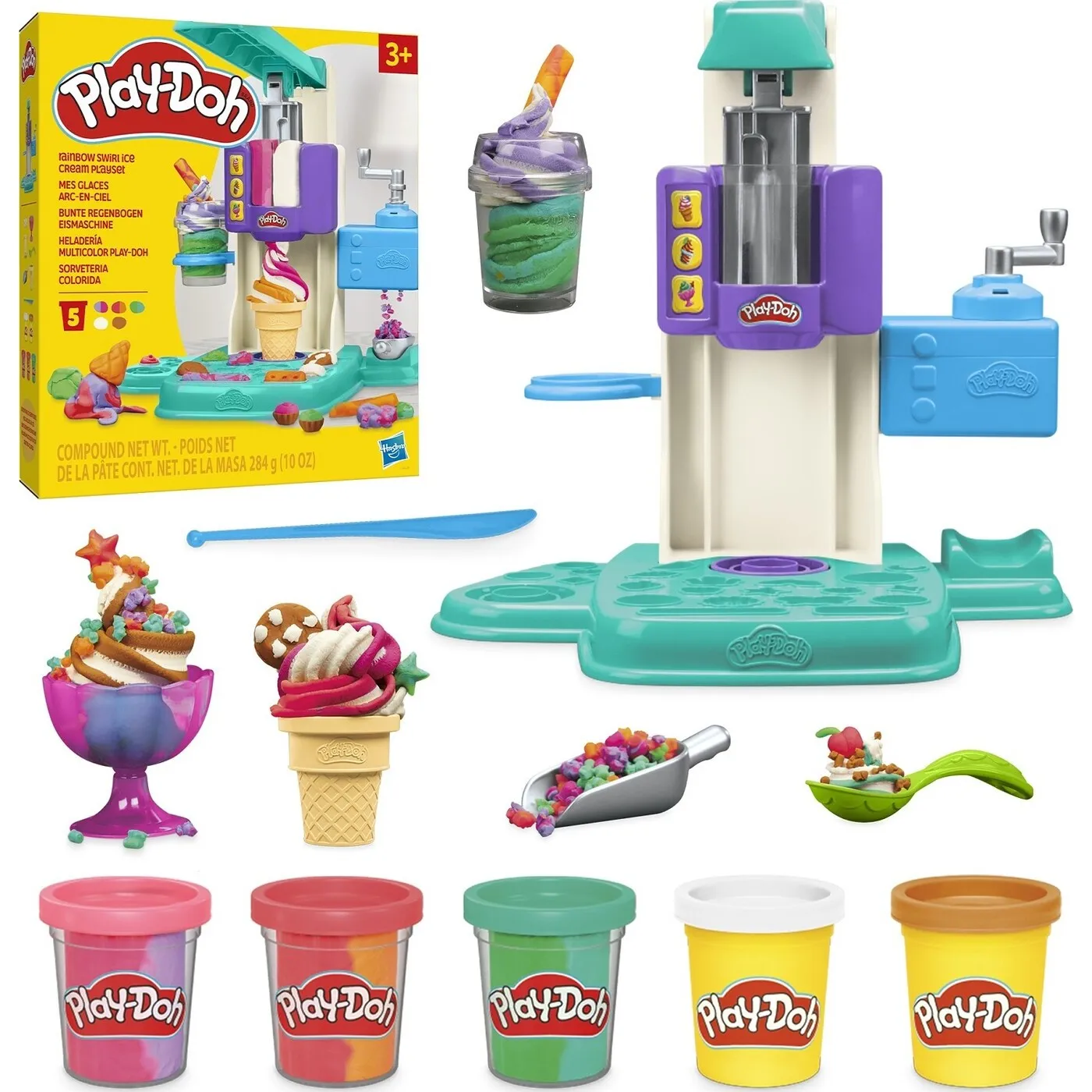 Hasbro Play-doh Rainbow Swirl Ice Cream Playset