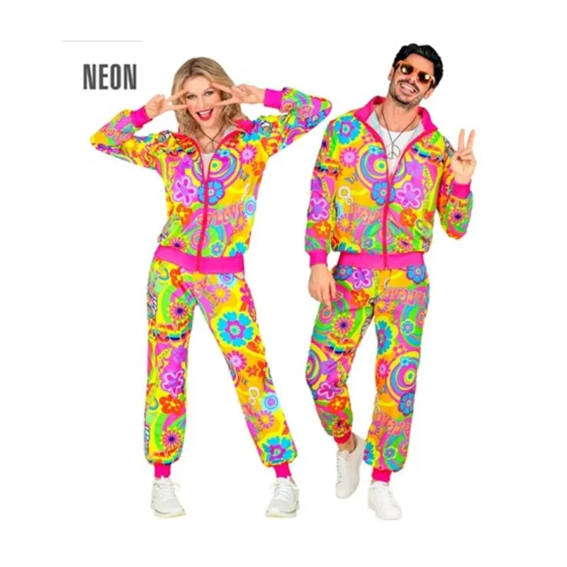 NEON GROOVY LOVE HIPPIE PARTY FASHION TRACKSUIT