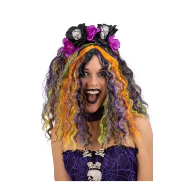 Multicolored wig with headband