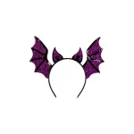 Headband W/Lurex Purple Fabric Bat And Sequins
